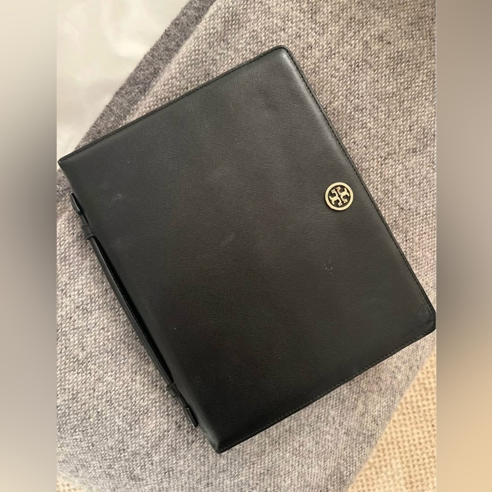 Tory Burch Black Leather iPad/Tablet Cover